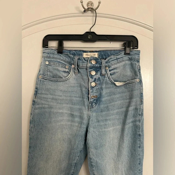 Madewell Cali Demi-Boot Jeans Comfort Stretch Edition Raw Hem Size 27 - Picture 7 of 16